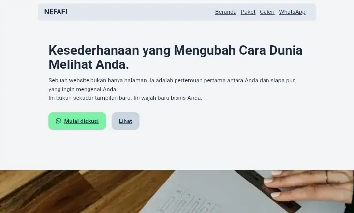 Project ini fokus pada tampilan visual yang sederhana dan rapi.menekankan pada penggunaan warna, tipografi, dan spacing agar tampilan tetap nyaman digunakan tanpa elemen berlebihan. Dari project ini, saya belajar bahwa desain yang baik tidak harus rumit. <br> Teknologi: Sveltekit, TailwindCss