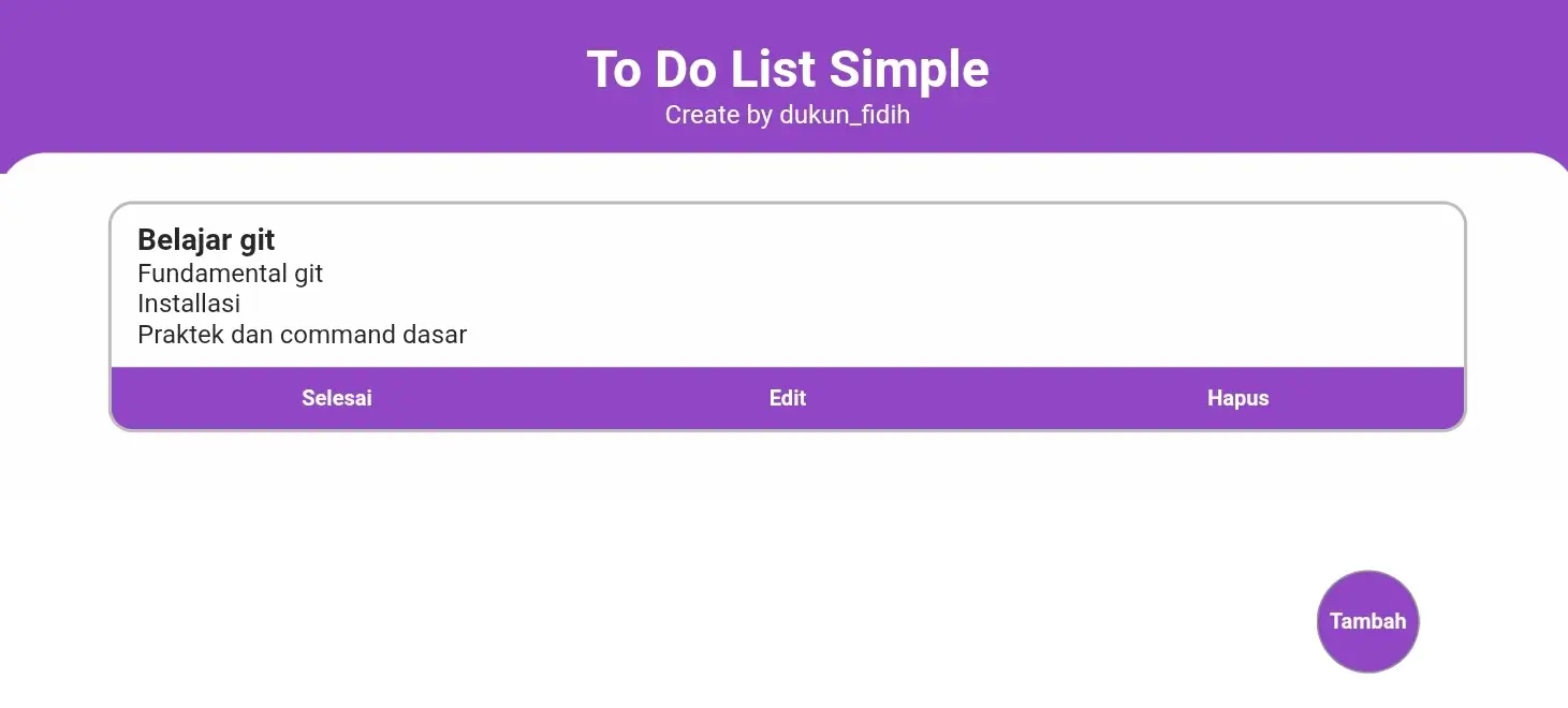Project ini merupakan aplikasi web sederhana yang saya buat untuk melatih interaksi dasar menggunakan JavaScript. Fitur yang dibuat meliputi pengolahan data sederhana dan manipulasi elemen. Melalui project ini, saya belajar memahami alur logika, struktur kode, dan interaksi pengguna. <br> Teknologi: HTML, CSS, JavaScript